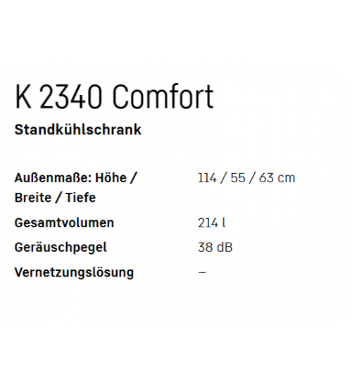 LIEBHERR利勃海尔K 2340 Comfort独立式冰箱